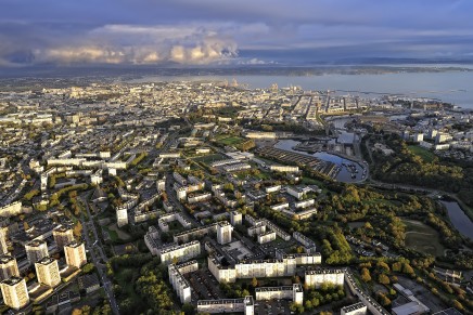 Vue aérienne de Brest et du quartier de Bellevue